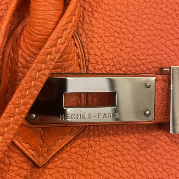 Orange Hermes Togo Birkin 35 - Picture 4 of 8